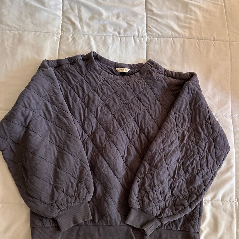 Universal Thread Quilted Crewneck Sweater - Dark Gray